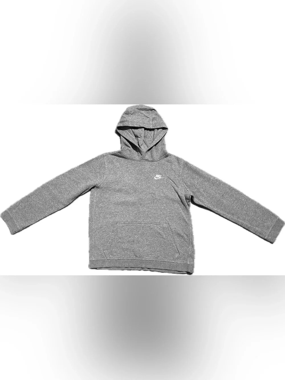 Gray Nike Youth XL Sportswear Club Fleece Pullover Hoodie